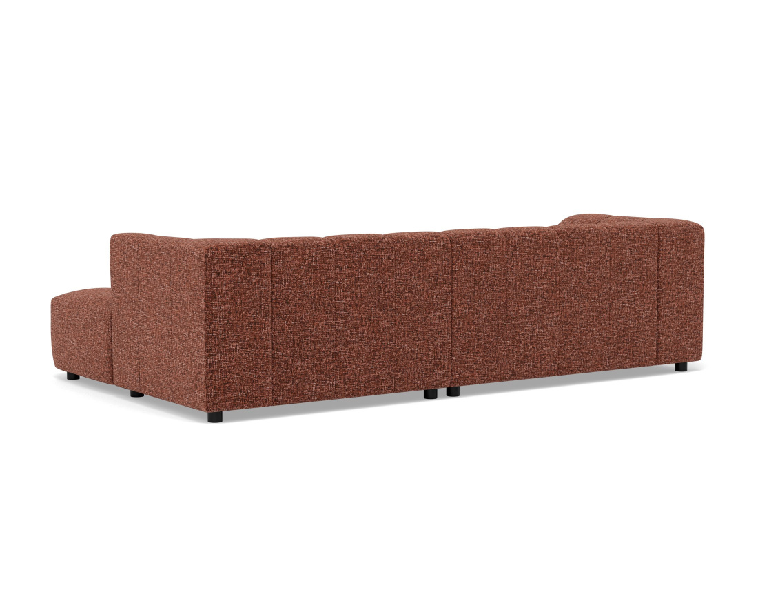 Canapé d'angle droit 4 places avec accoudoir en tissu texturé Curtis