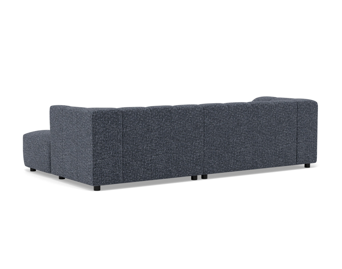 Canapé d'angle droit 4 places avec accoudoir en tissu texturé Curtis