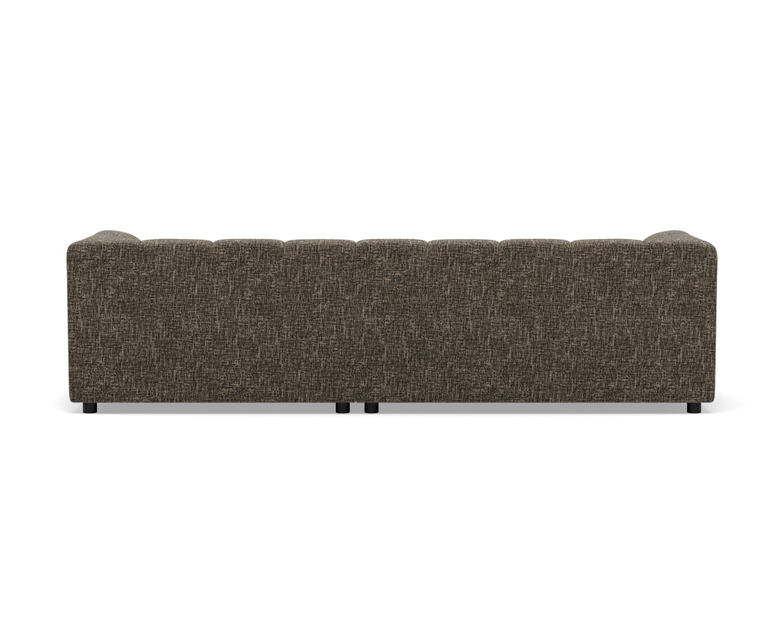 Canapé d'angle droit 4 places avec accoudoir en tissu texturé Curtis