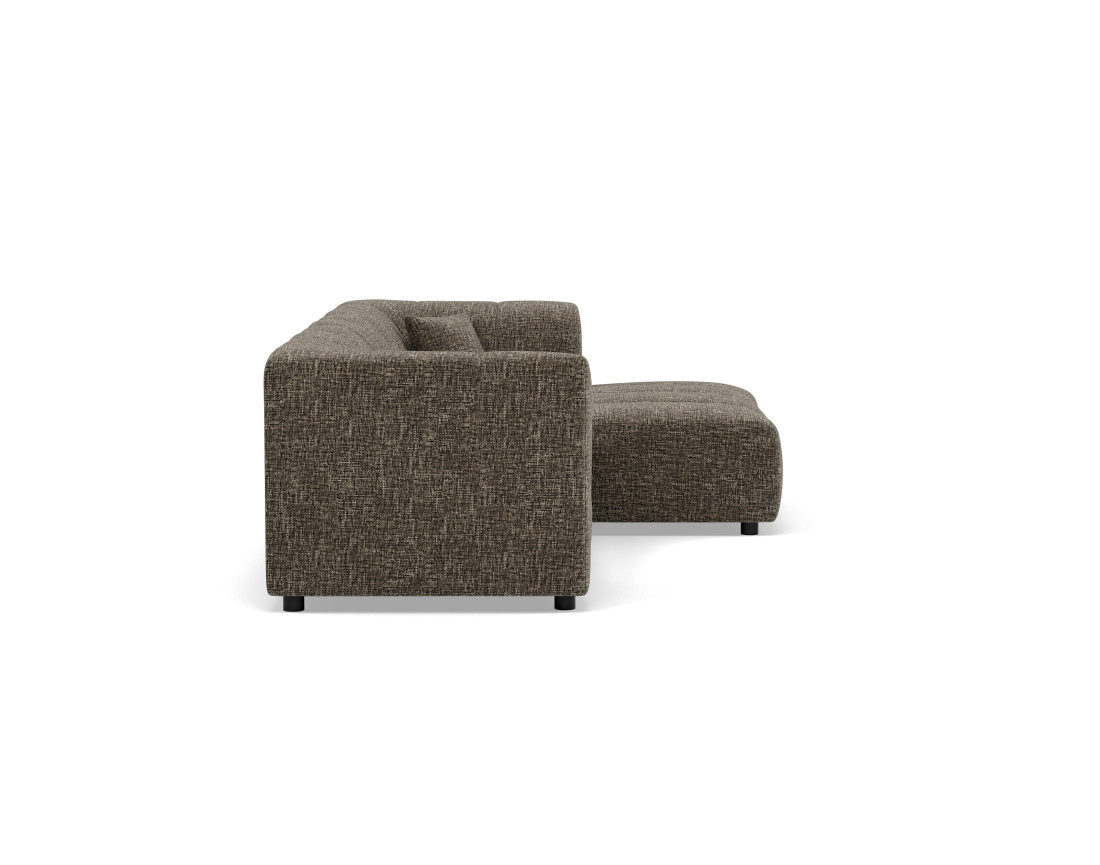 Canapé d'angle droit 4 places avec accoudoir en tissu texturé Curtis