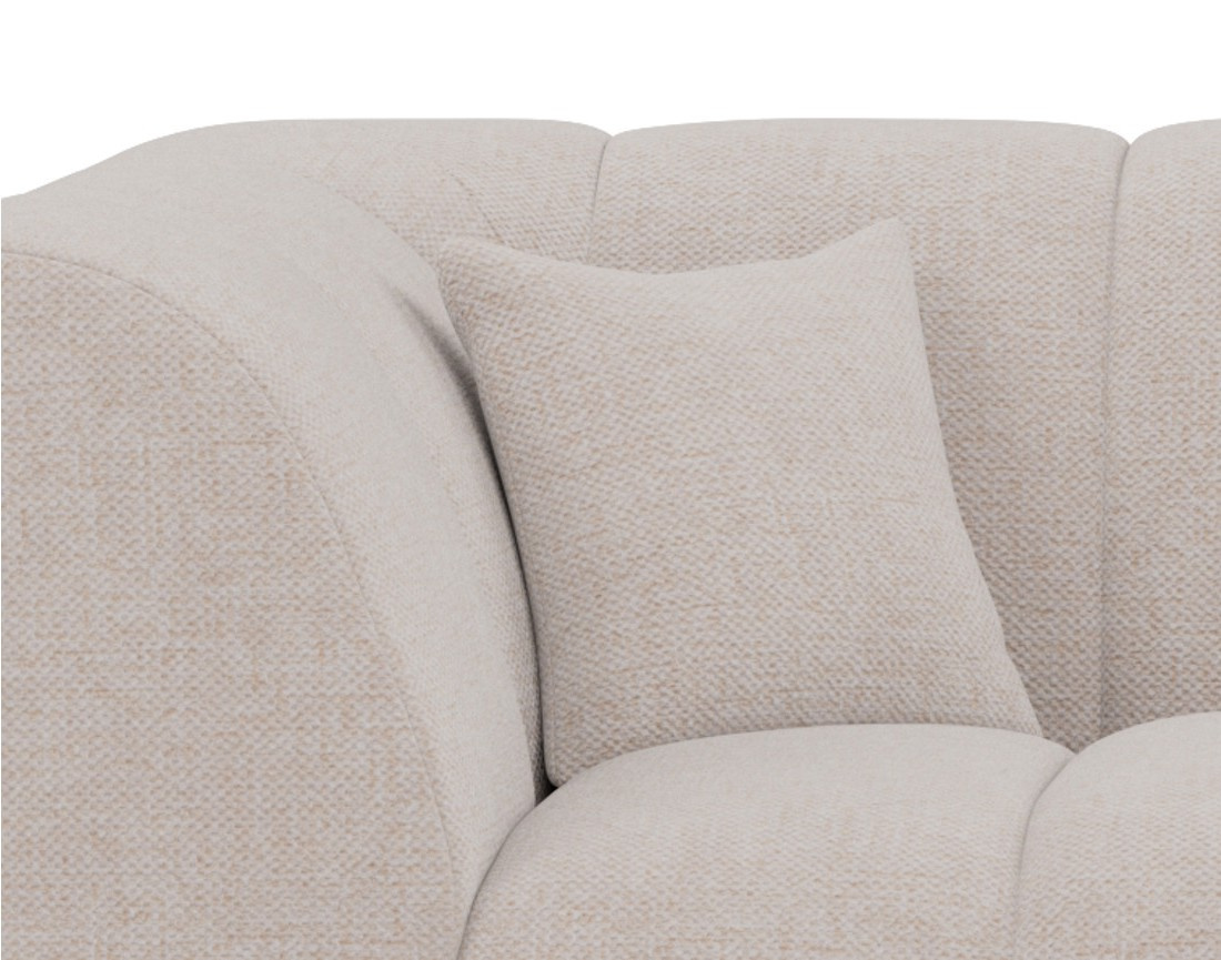 Canapé d'angle droit 4 places avec accoudoir en tissu texturé Curtis Canapé d'angle droit 4 places avec accoudoir en tissu texturé Curtis