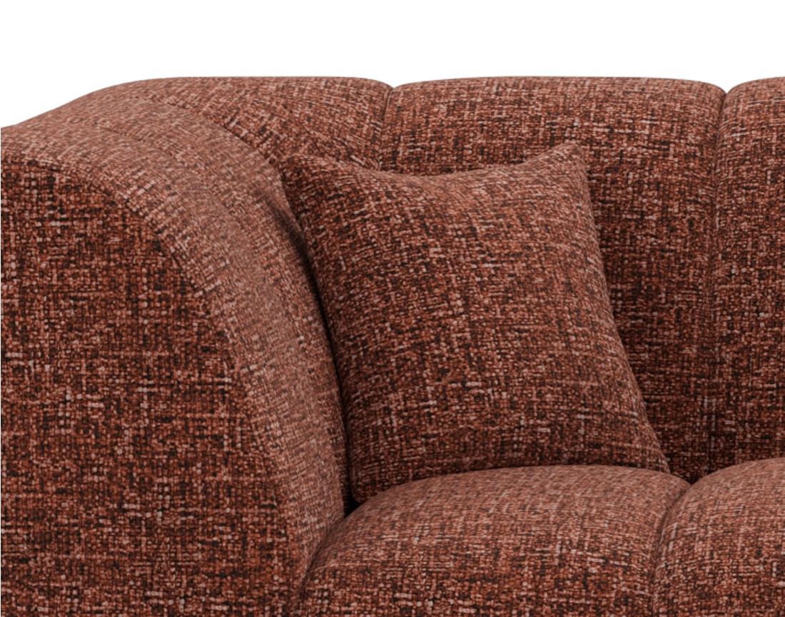 Canapé d'angle droit 4 places avec accoudoir en tissu texturé Curtis