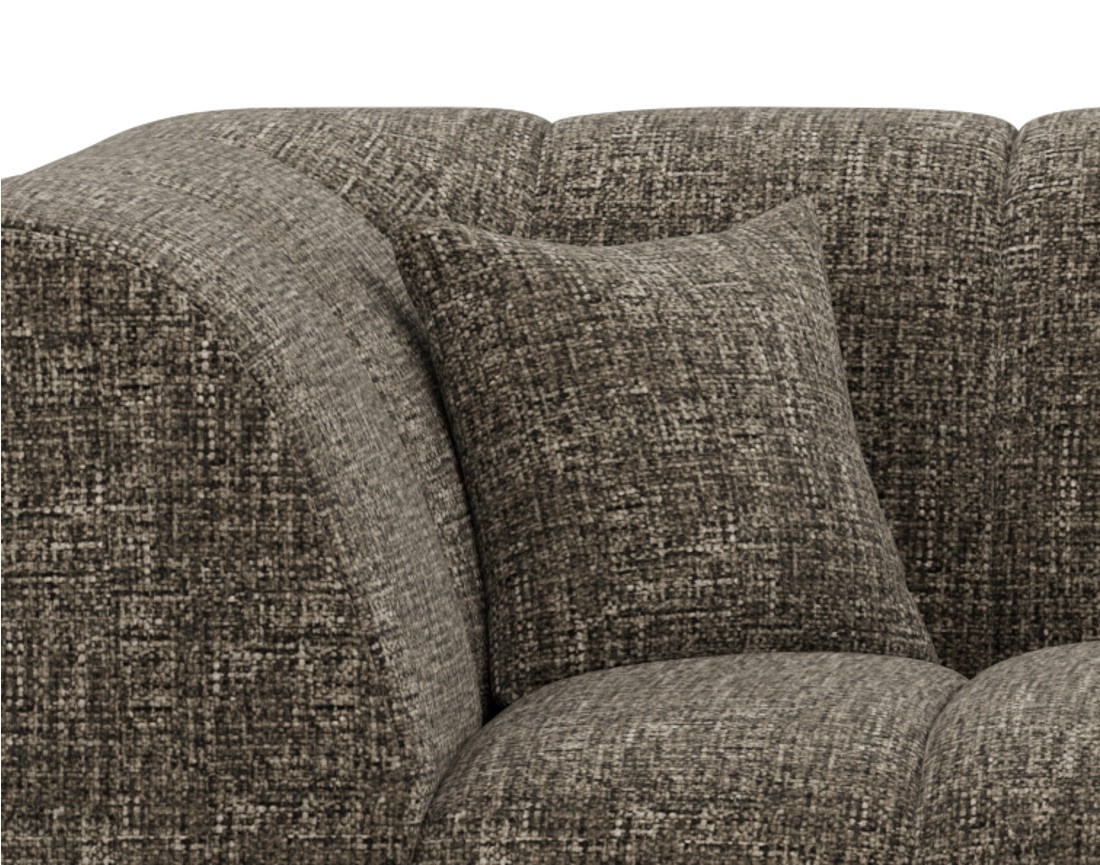 Canapé d'angle droit 4 places avec accoudoir en tissu texturé Curtis