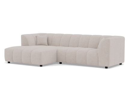 Canapé d'angle gauche 4 places avec accoudoir en tissu texturé Curtis