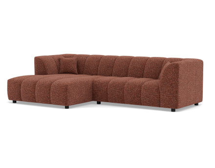 Canapé d'angle gauche 4 places avec accoudoir en tissu texturé Curtis