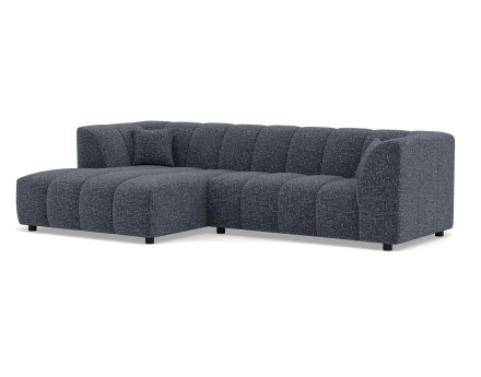 Canapé d'angle gauche 4 places avec accoudoir en tissu texturé Curtis