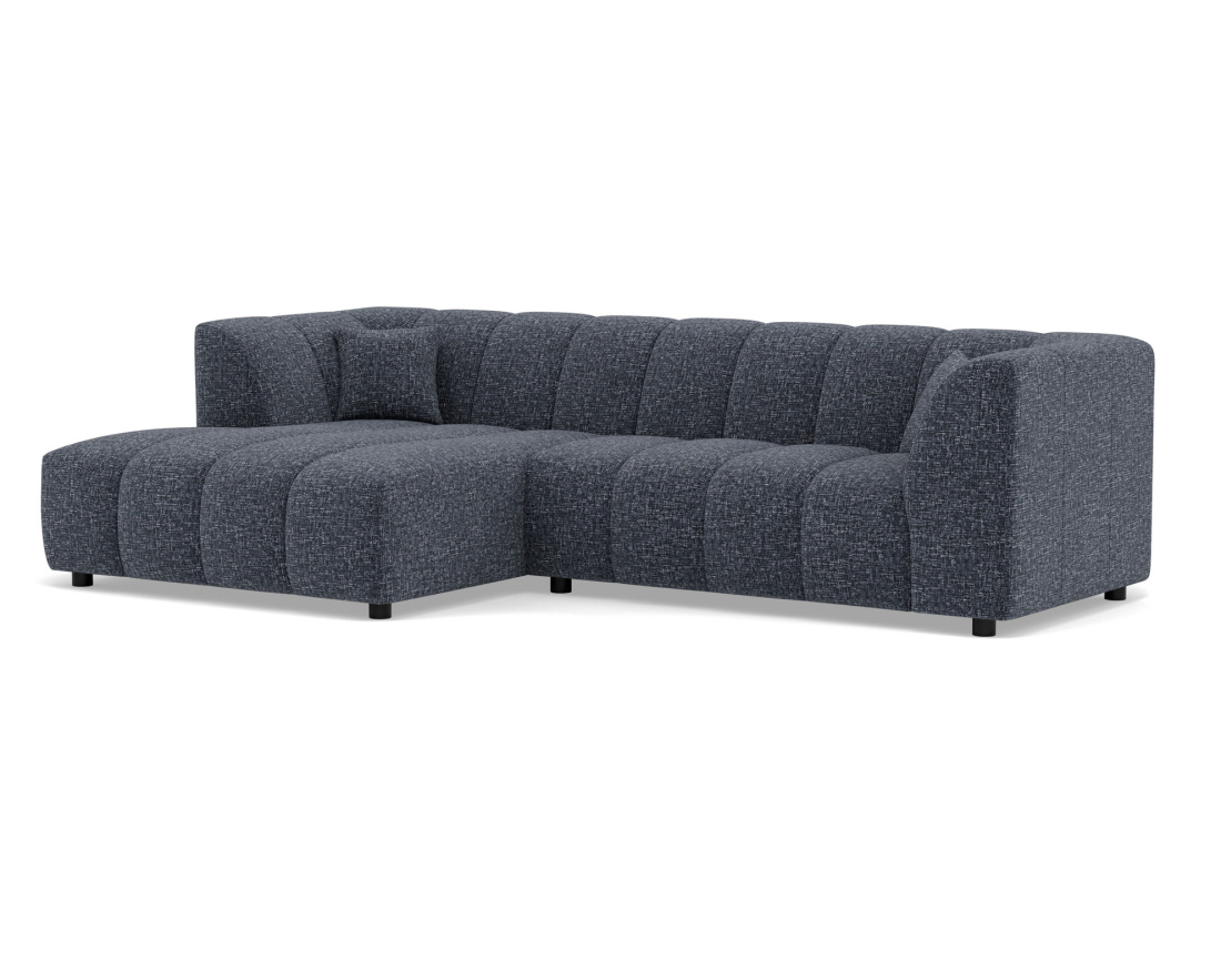 Canapé d'angle gauche 4 places avec accoudoir en tissu texturé Curtis