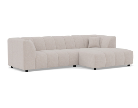 Canapé d'angle droit 4 places avec accoudoir en tissu texturé Curtis