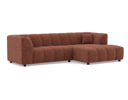 Canapé d'angle droit 4 places avec accoudoir en tissu texturé Curtis