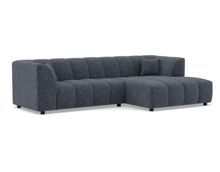 Canapé d'angle droit 4 places avec accoudoir en tissu texturé Curtis