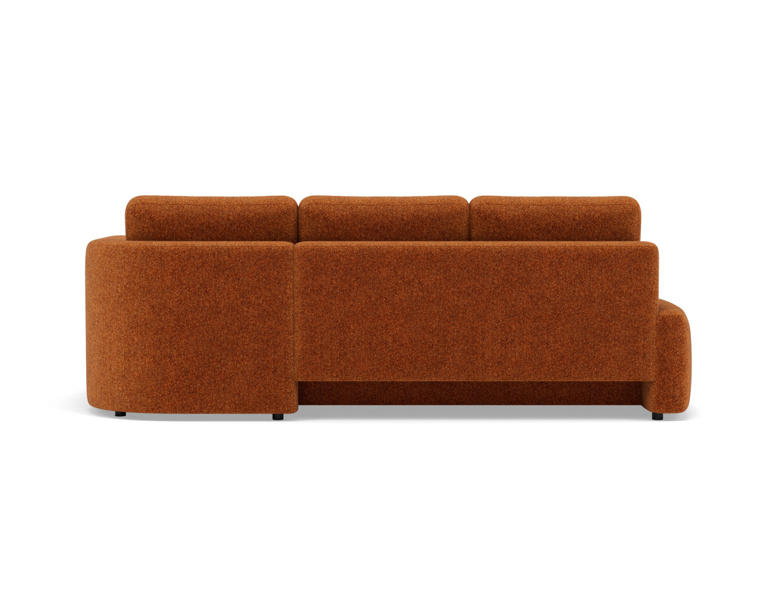 Canapé d'angle droit 4 places convertible avec coffre en tissu texturé Mahina