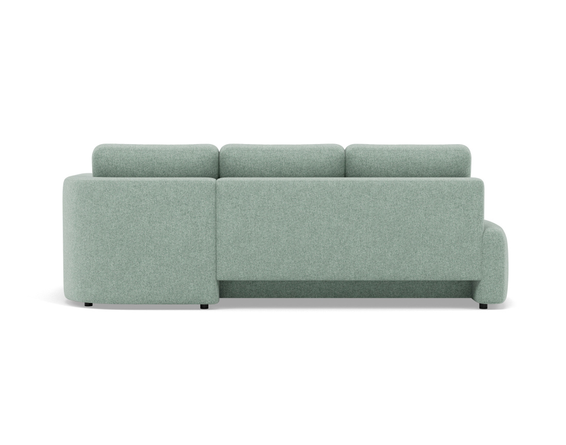 Canapé d'angle droit 4 places convertible avec coffre en tissu texturé Mahina