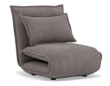 Banquette 1 place convertible clic-clac en velours côtelé Candice