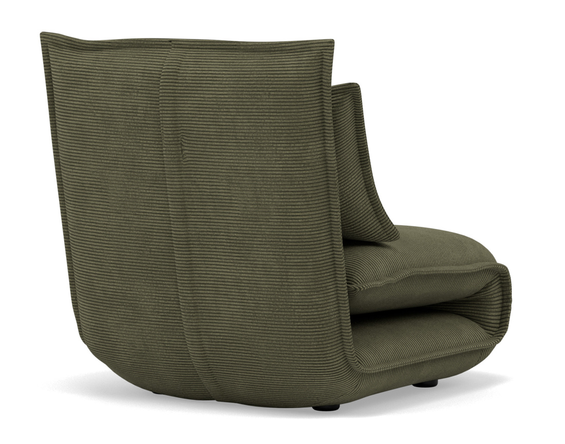 Banquette 1 place convertible clic-clac en velours côtelé Candice