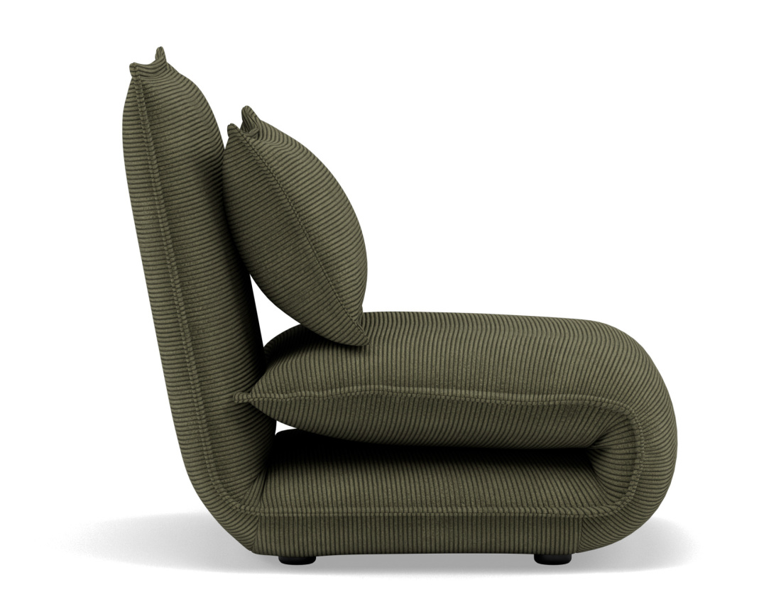 Banquette 1 place convertible clic-clac en velours côtelé Candice