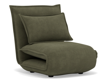 Banquette 1 place convertible clic-clac en velours côtelé Candice