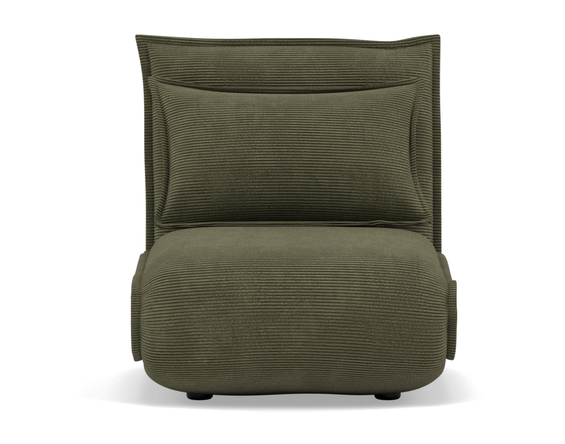 Banquette 1 place convertible clic-clac en velours côtelé Candice