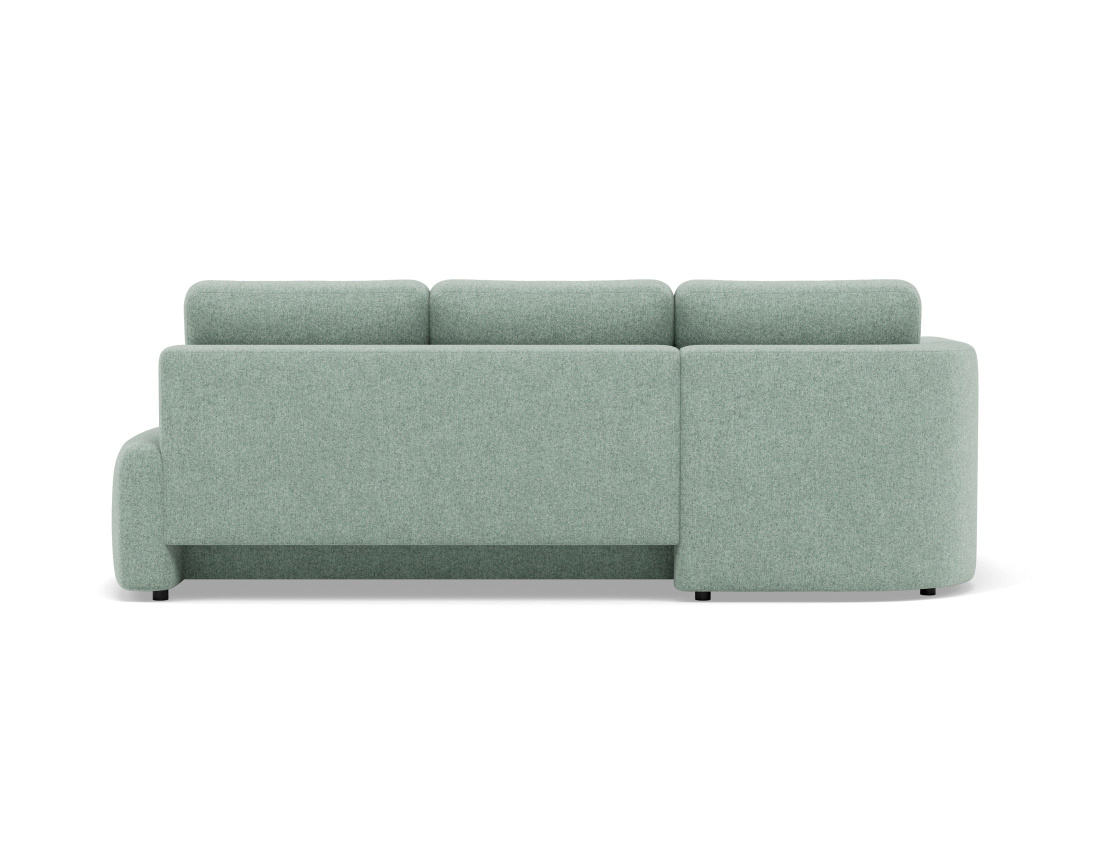 Canapé d'angle gauche 4 places convertible avec coffre en tissu texturé Mahina