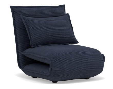 Banquette 1 place convertible clic-clac en velours côtelé Candice