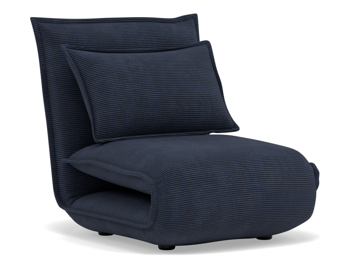 Banquette 1 place convertible clic-clac en velours côtelé Candice