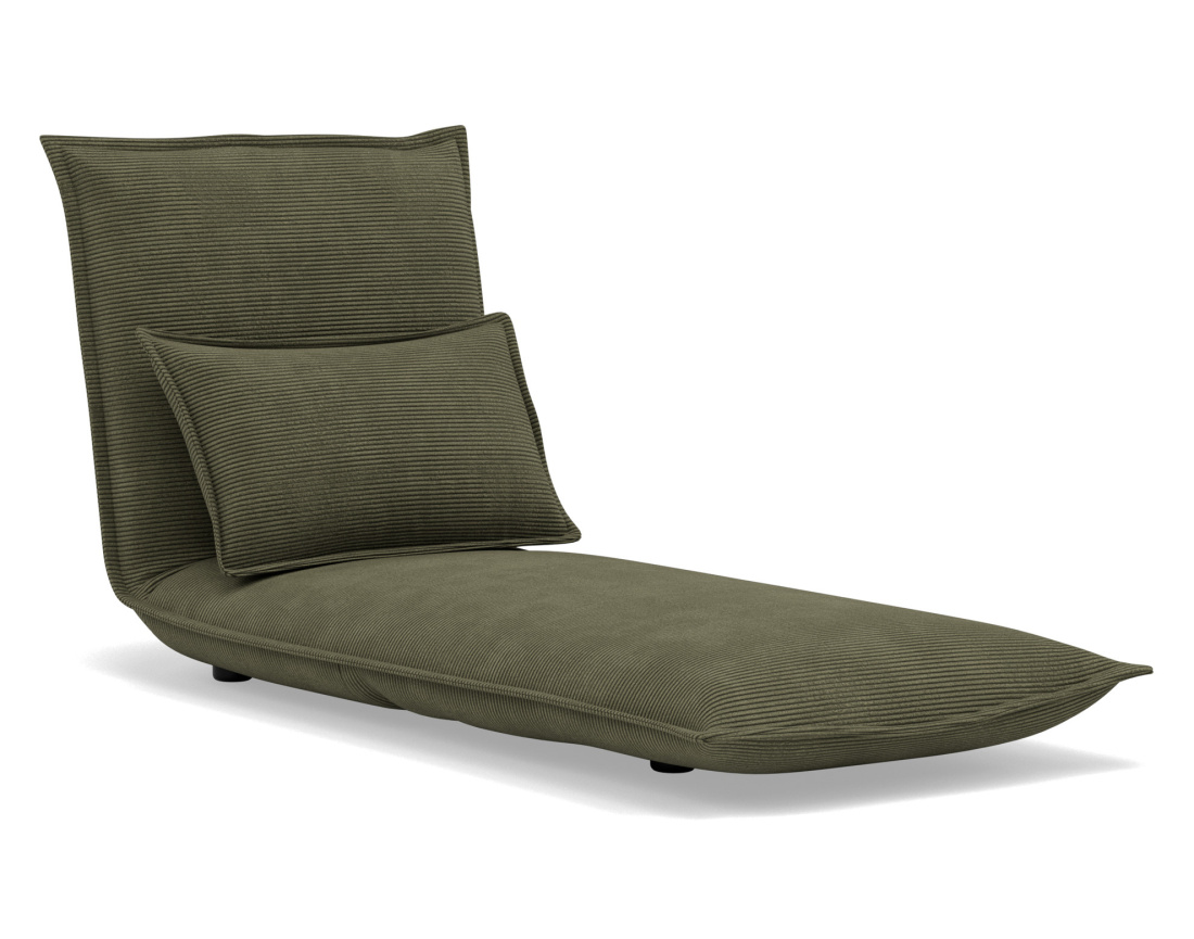 Banquette 1 place convertible clic-clac en velours côtelé Candice