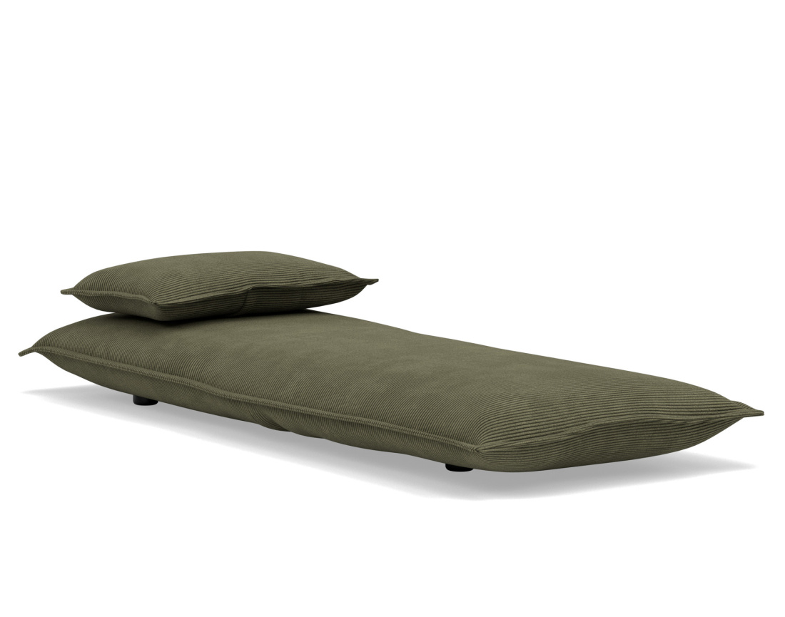 Banquette 1 place convertible clic-clac en velours côtelé Candice