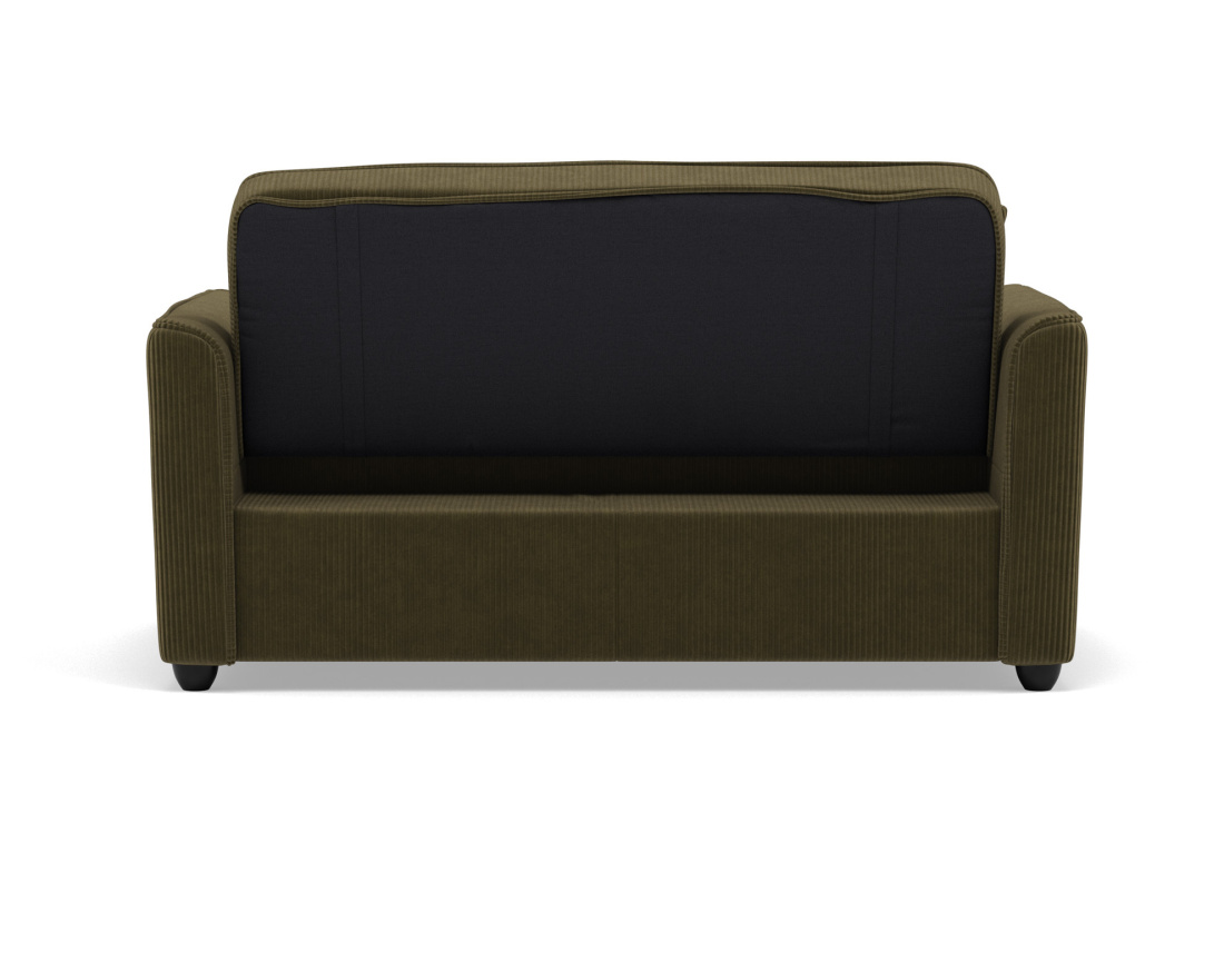 Canapé droit 2 places convertible en velours côtelé Ernest