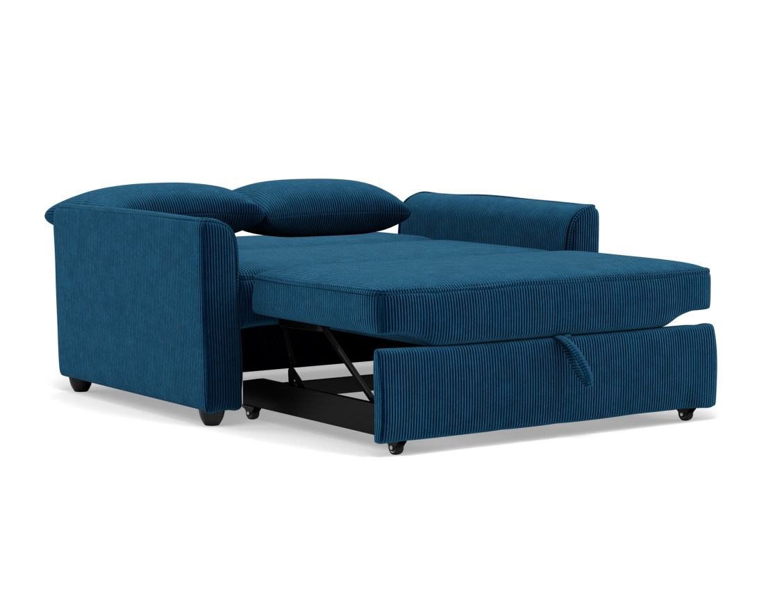 Canapé droit 2 places convertible en velours côtelé Ernest