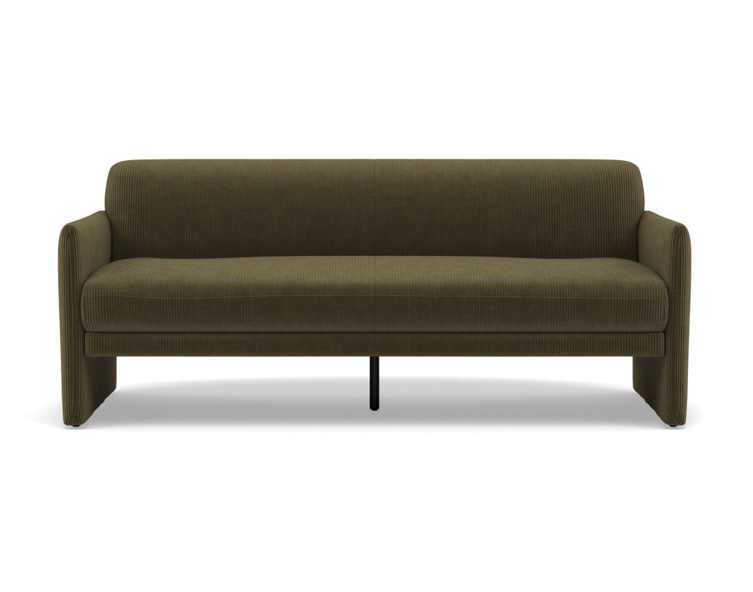 Canapé convertible clic-clac 3 places en velours côtelé Mathis