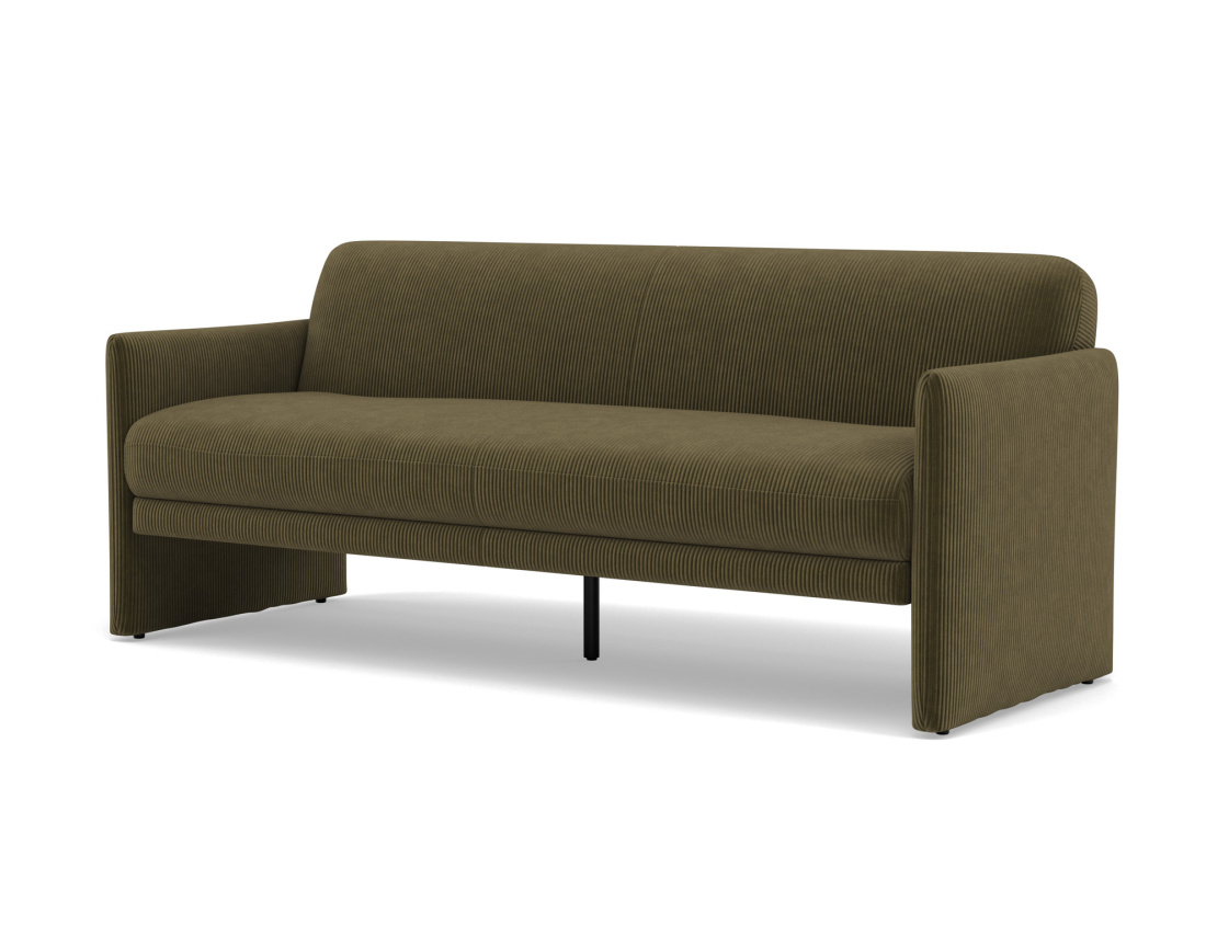 Canapé convertible clic-clac 3 places en velours côtelé Mathis