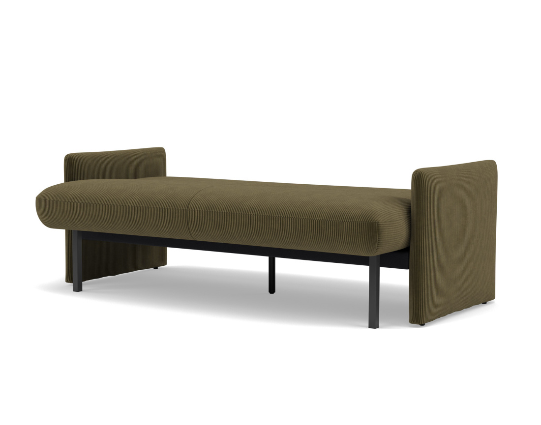 Canapé convertible clic-clac 3 places en velours côtelé Mathis