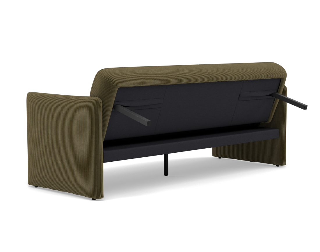 Canapé convertible clic-clac 3 places en velours côtelé Mathis