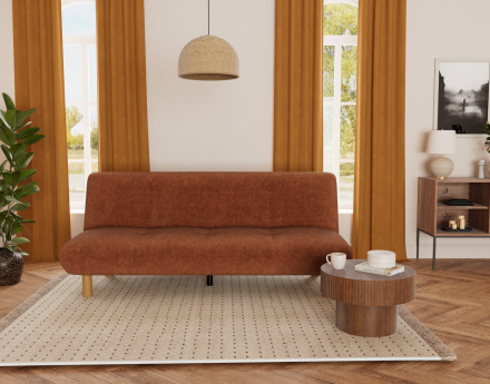 Banquette 2 places convertible clic-clac en velours texturé Soan