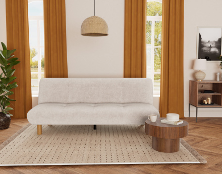 Banquette 2 places convertible clic-clac en velours texturé Soan