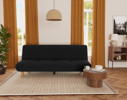 Banquette 2 places convertible clic-clac en velours texturé Soan