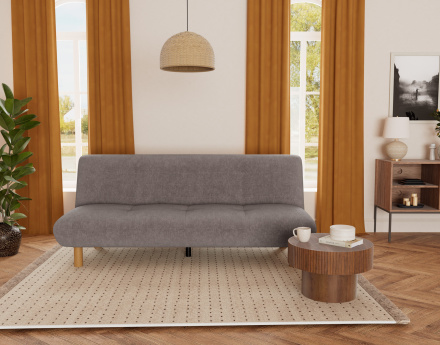 Banquette 2 places convertible clic-clac en velours texturé Soan