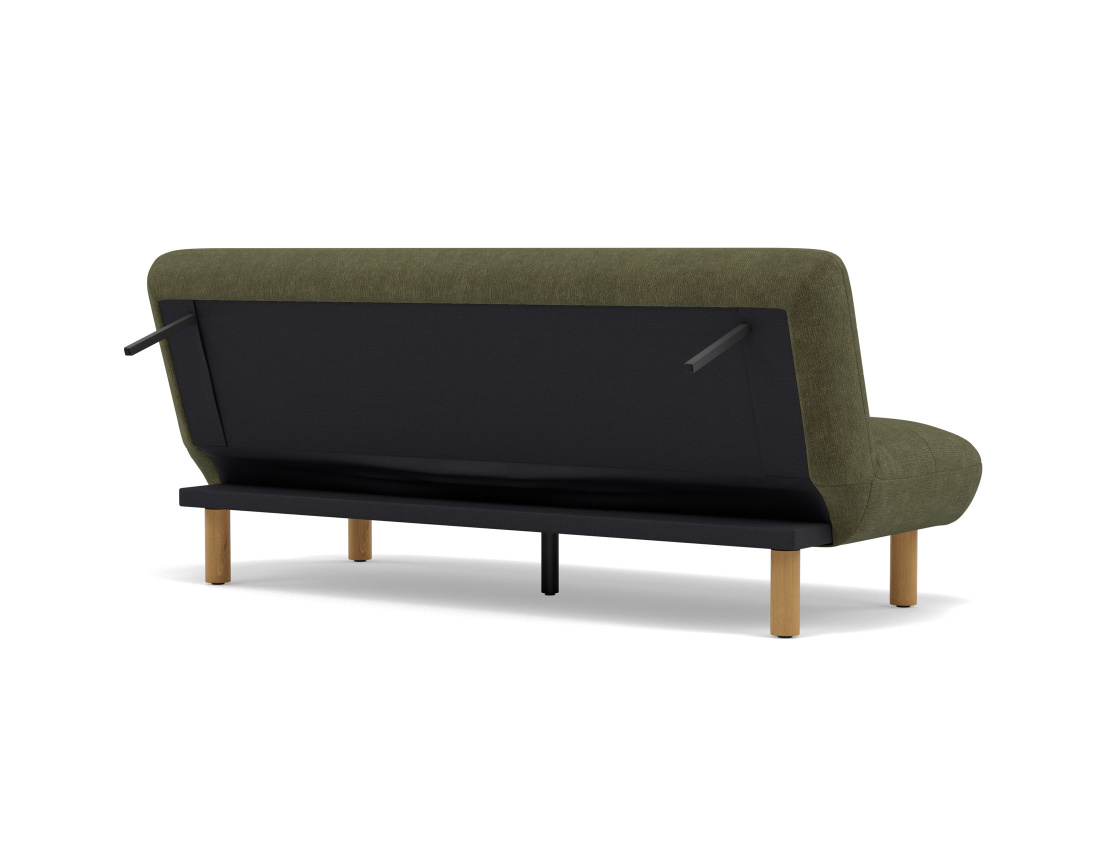 Banquette 2 places convertible clic-clac en velours texturé Soan