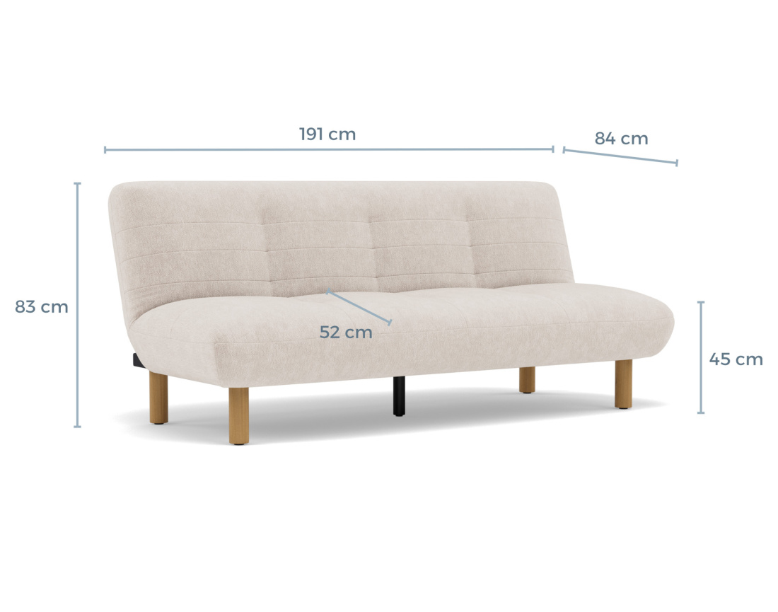 Banquette 2 places convertible clic-clac en velours texturé Soan
