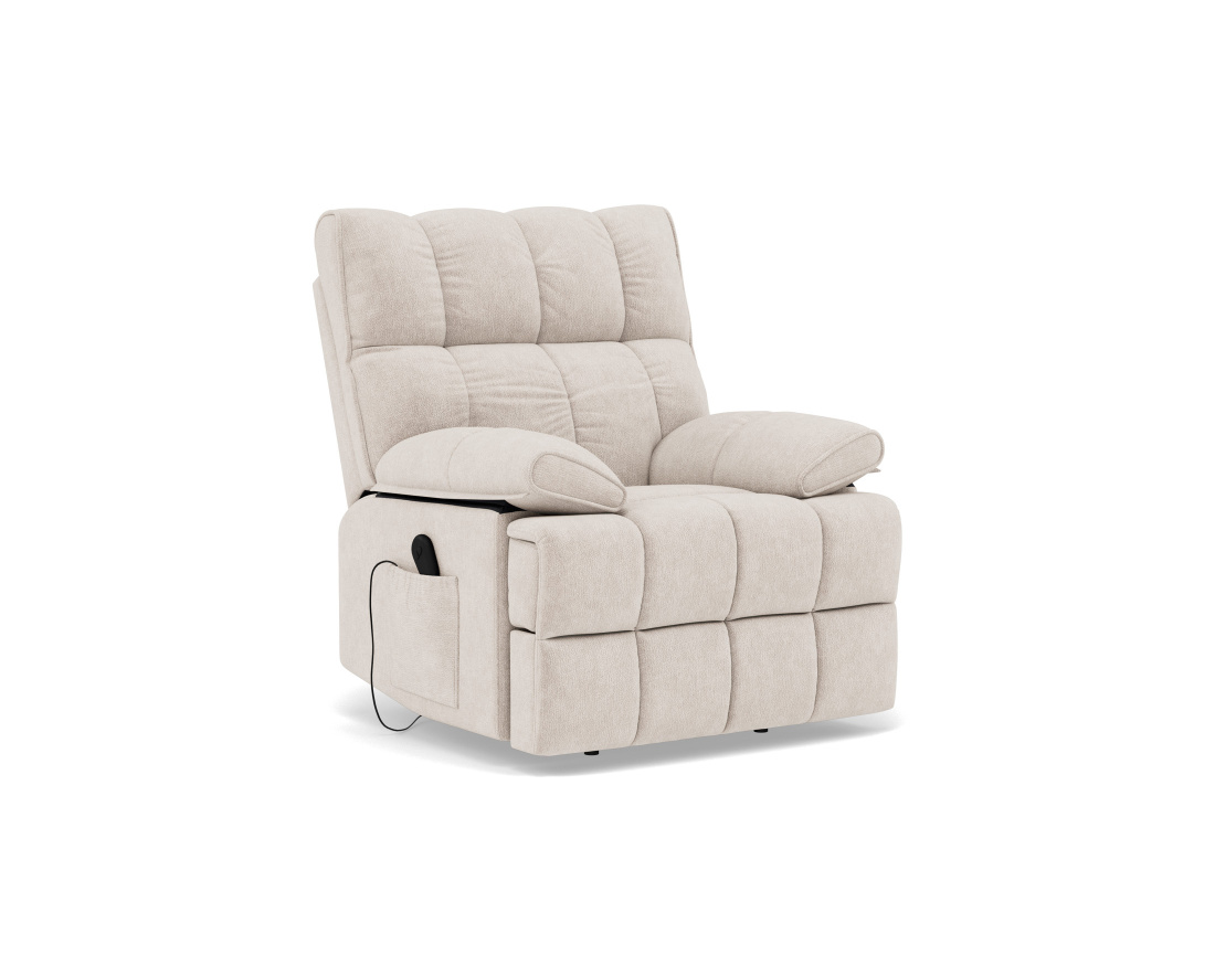 Fauteuil relax électrique en velours texturé Chandler