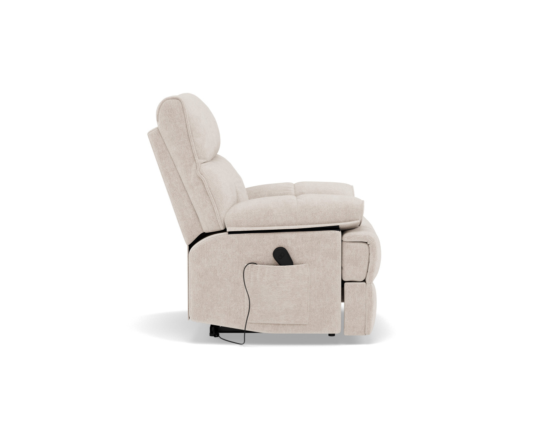Fauteuil relax électrique en velours texturé Chandler
