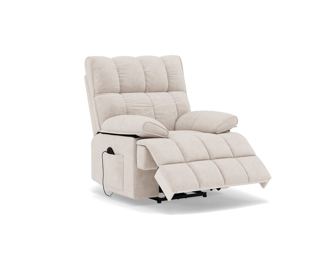 Fauteuil relax électrique en velours texturé Chandler