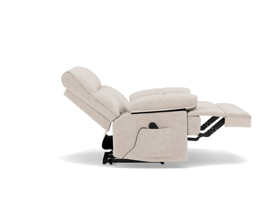 Fauteuil relax électrique en velours texturé Chandler