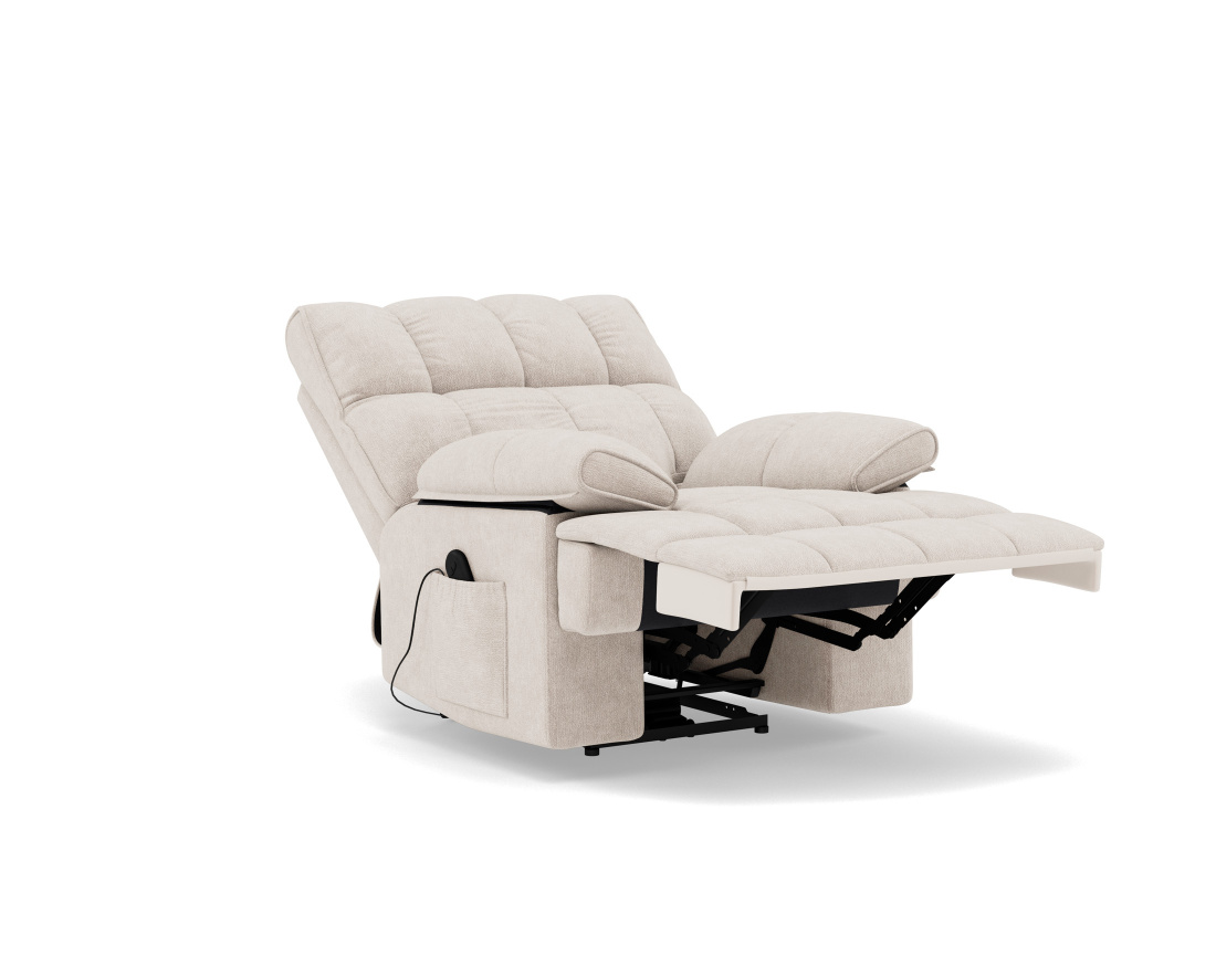Fauteuil relax électrique en velours texturé Chandler