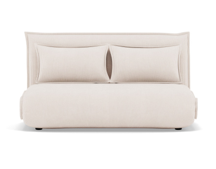 Banquette 2 places convertible clic-clac en velours côtelé Candice