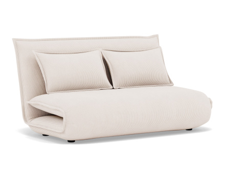 Banquette 2 places convertible clic-clac en velours côtelé Candice