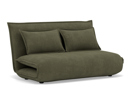 Banquette 2 places convertible clic-clac en velours côtelé Candice