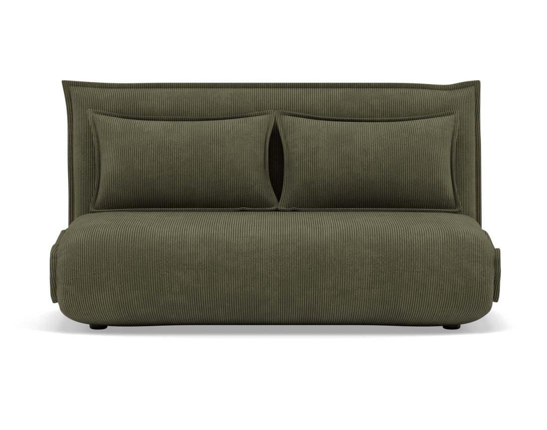 Banquette 2 places convertible clic-clac en velours côtelé Candice