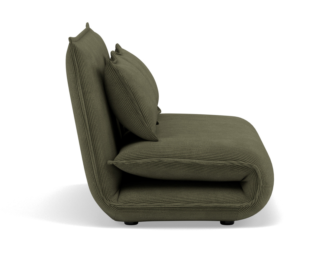 Banquette 2 places convertible clic-clac en velours côtelé Candice