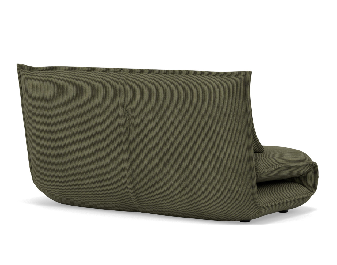 Banquette 2 places convertible clic-clac en velours côtelé Candice