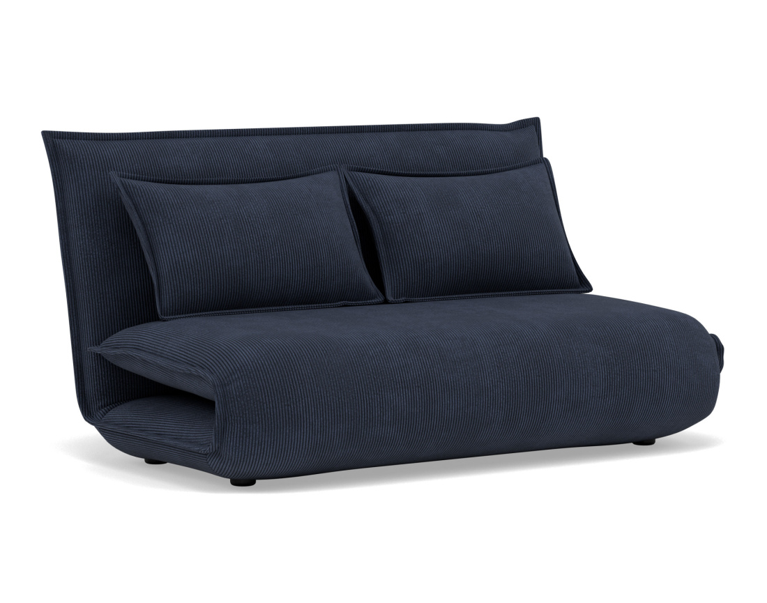 Banquette 2 places convertible clic-clac en velours côtelé Candice